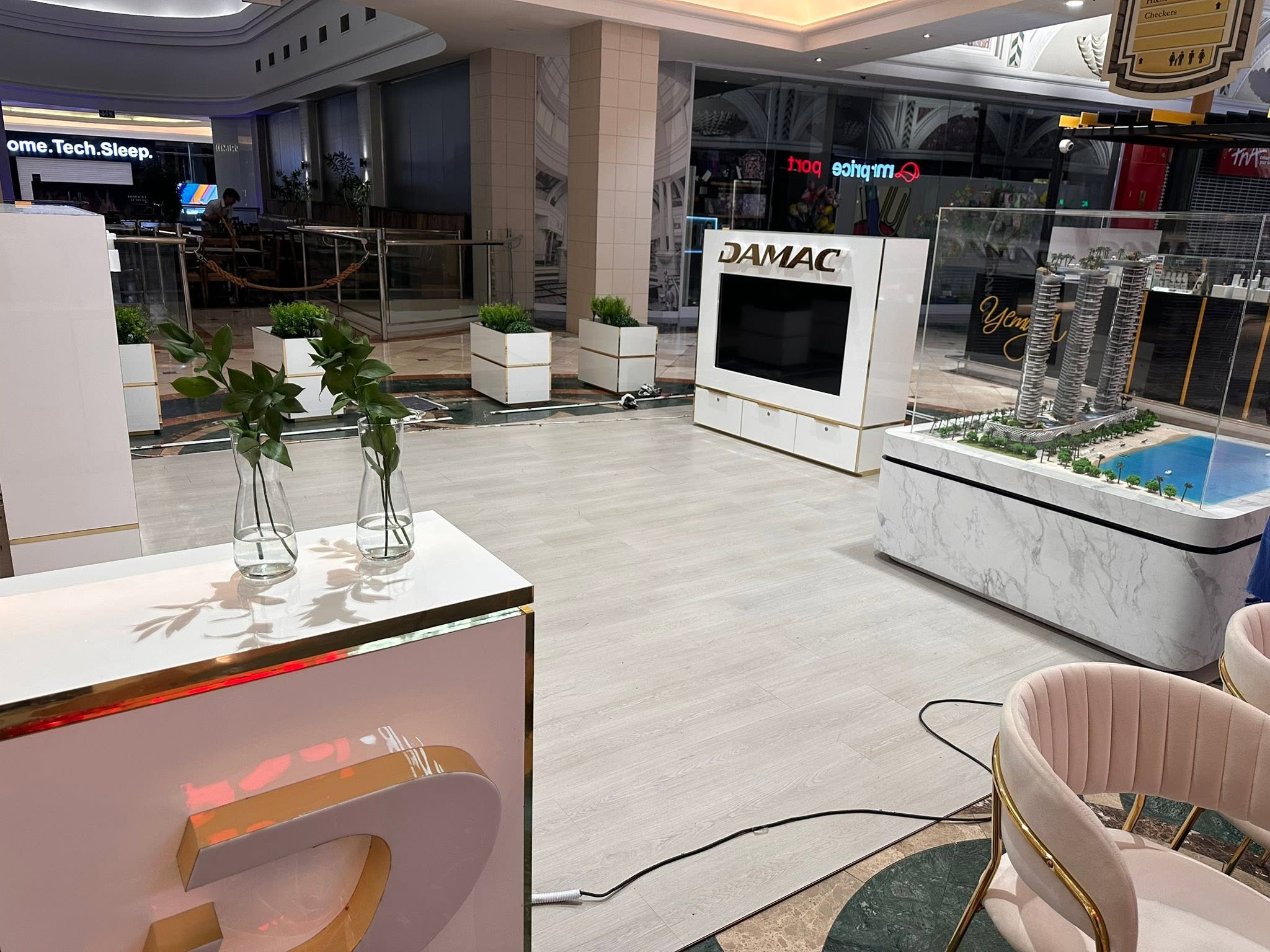 Flooring within a retail display area